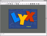 LyX startup screen